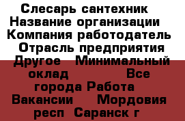 Слесарь-сантехник › Название организации ­ Компания-работодатель › Отрасль предприятия ­ Другое › Минимальный оклад ­ 20 000 - Все города Работа » Вакансии   . Мордовия респ.,Саранск г.